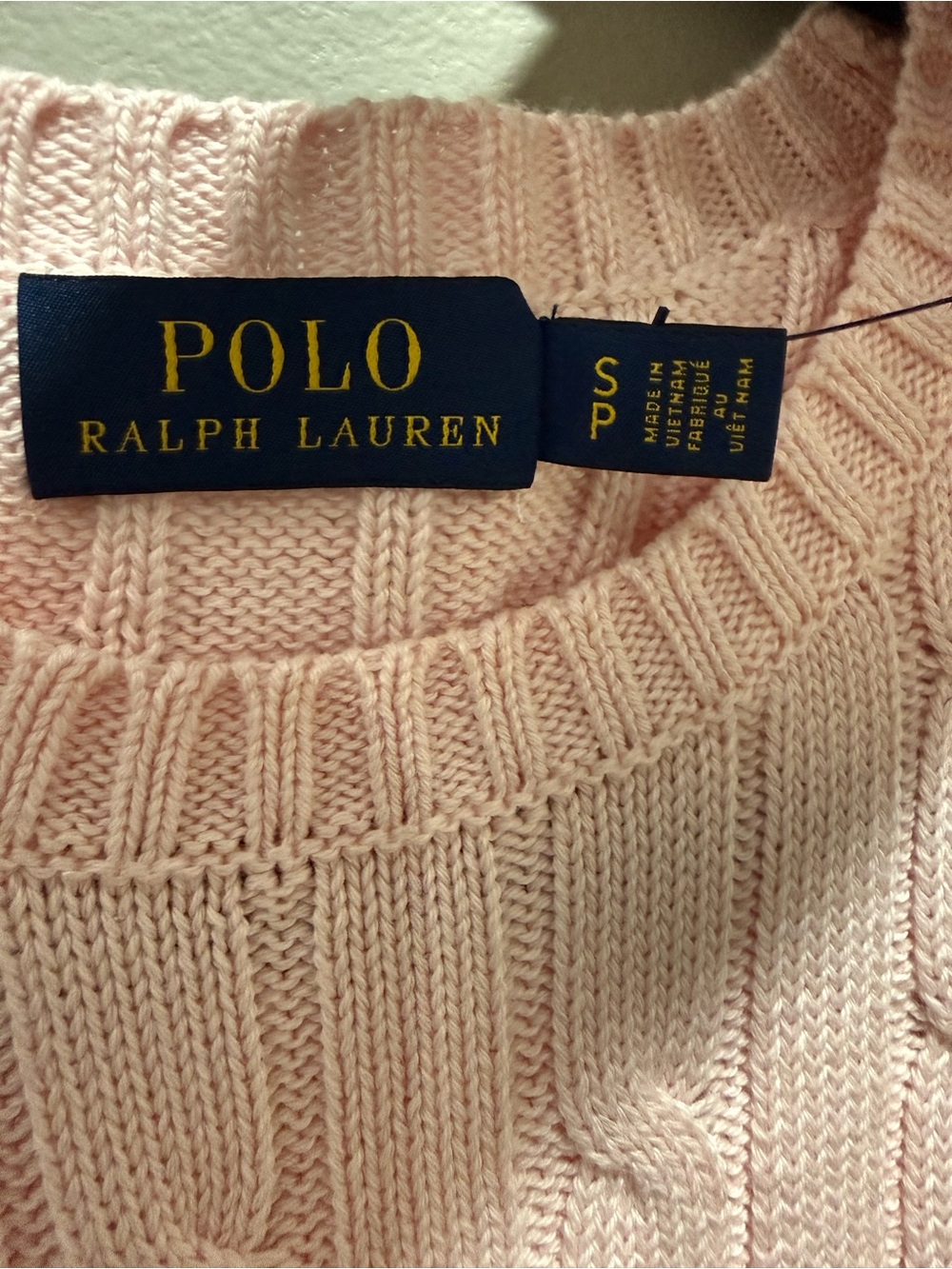 Polo by Ralph Lauren Pink Cable-Knit Crewneck Sweater size small NWT! - Picture 3 of 6